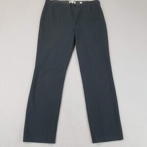 Vince Pants Womens Large Gray Side Zip Knit Waist Straight Leg Dress Ankle Slit